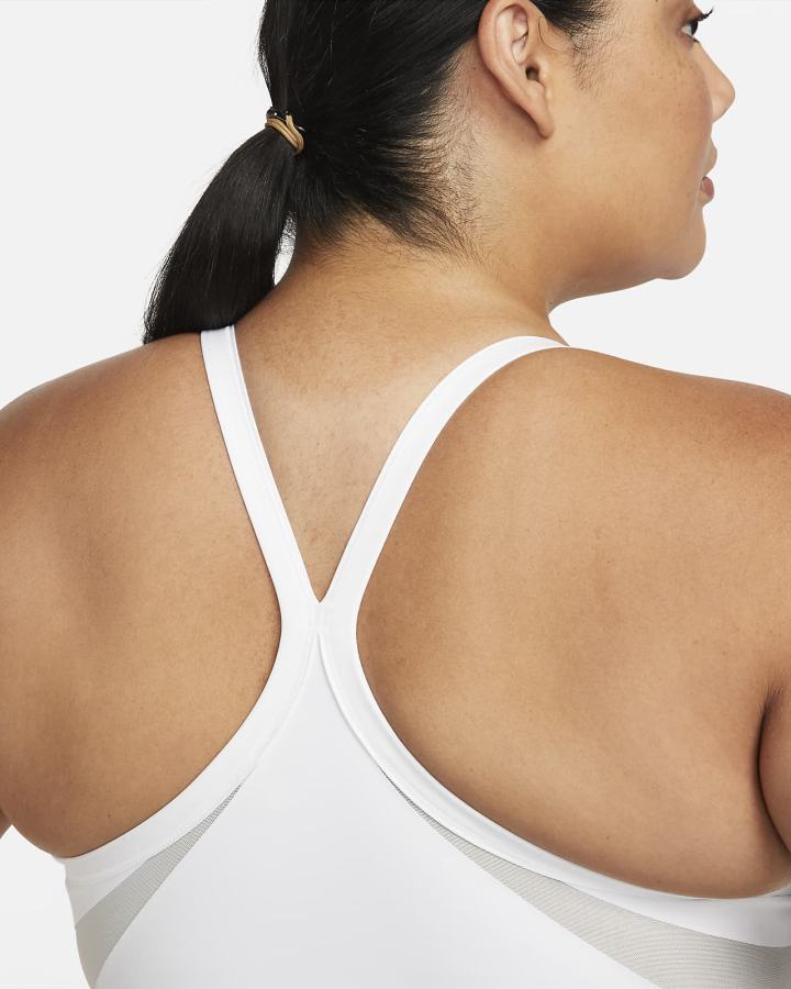 Sujetadores Deportivos Nike Dri-FIT Indy Light-Support Acolchado V-Neck (Plus Size) Mujer Blancas Gris | LXWFK-5928