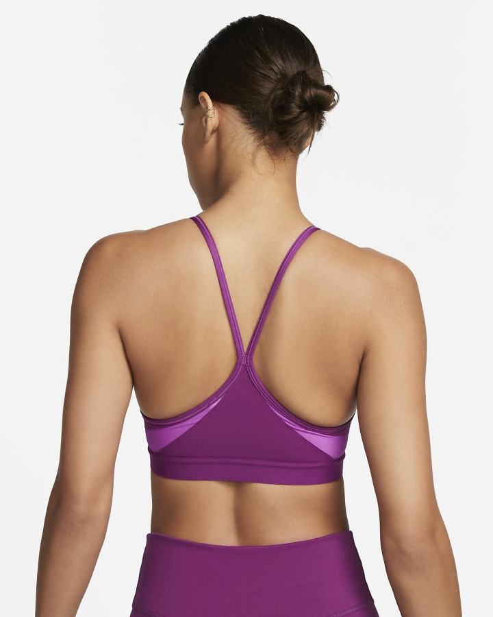 Sujetadores Deportivos Nike Dri-FIT Indy Light-Support Acolchado V-Neck (Plus Size) Mujer Moradas Blancas | NATXW-5439