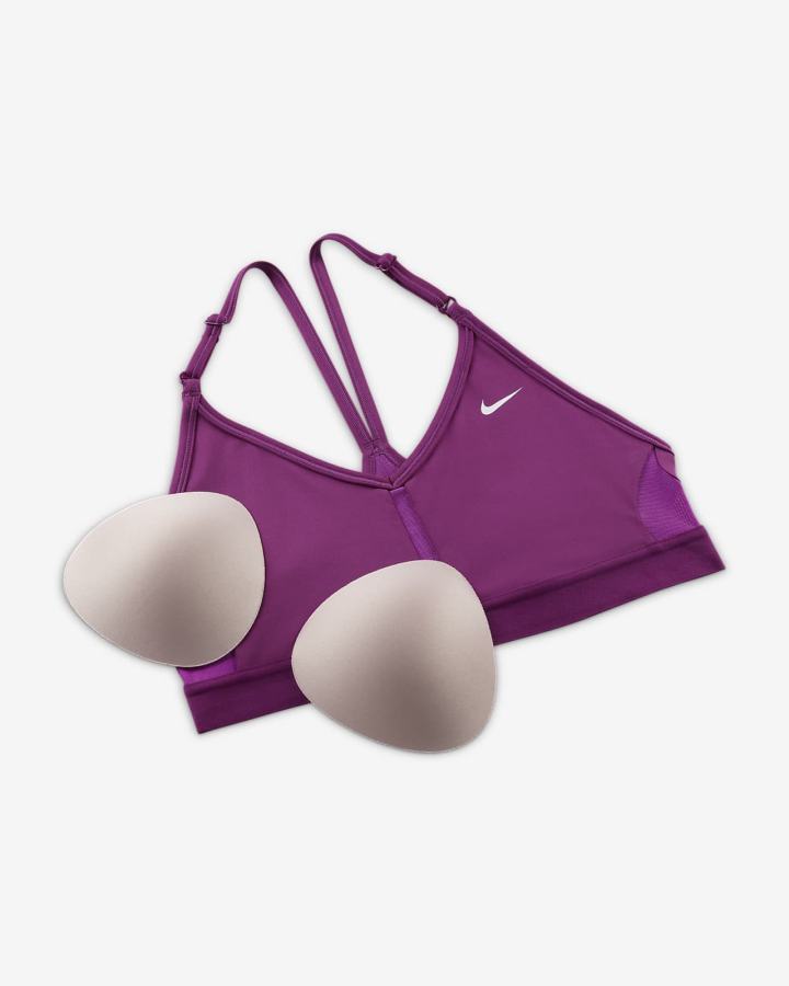 Sujetadores Deportivos Nike Dri-FIT Indy Light-Support Acolchado V-Neck (Plus Size) Mujer Moradas Blancas | NATXW-5439