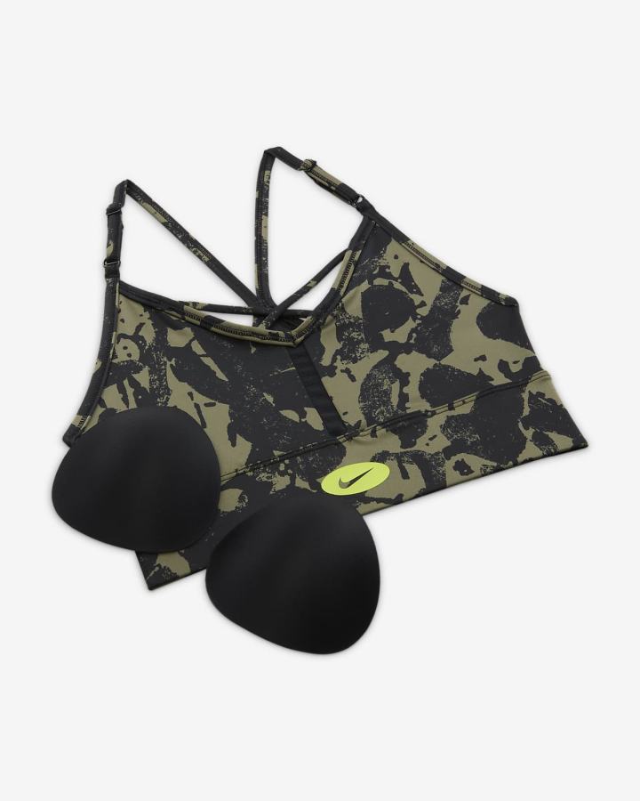Sujetadores Deportivos Nike Dri-FIT Indy Icon Clash Light-Support Acolchado Printed Mujer Verde Oliva Negras Verde | NWGMD-5980
