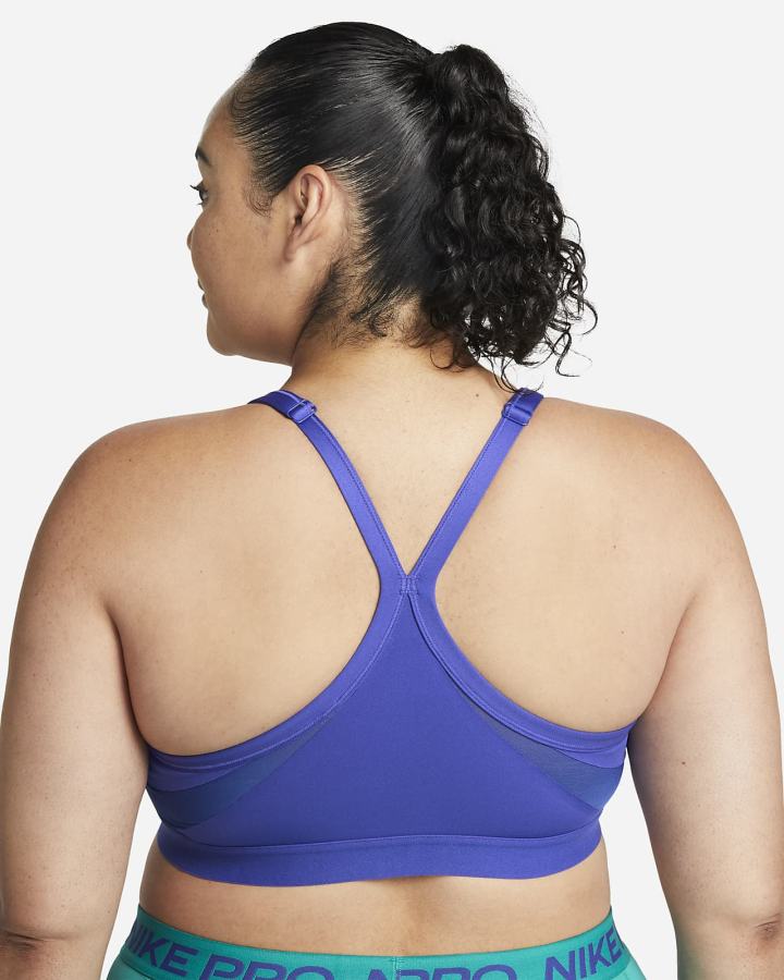 Sujetadores Deportivos Nike Dri-FIT Indy Light-Support Acolchado V-Neck (Plus Size) Mujer Azul Real Oscuro Azules Blancas | PDUEA-5378