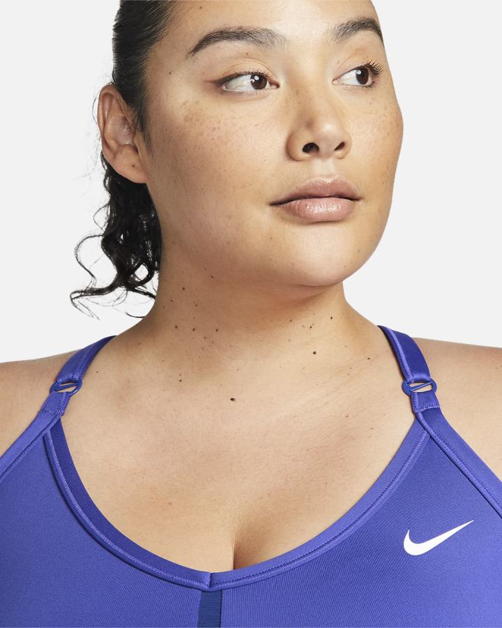 Sujetadores Deportivos Nike Dri-FIT Indy Light-Support Acolchado V-Neck (Plus Size) Mujer Azul Real Oscuro Azules Blancas | PDUEA-5378