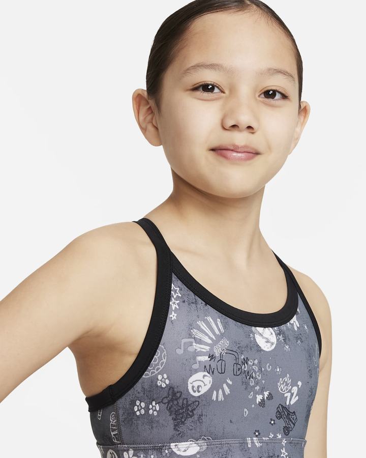 Sujetadores Deportivos Nike Dri-FIT Indy Icon Clash Kids Niña Gris Negras Blancas | PXTUR-4297