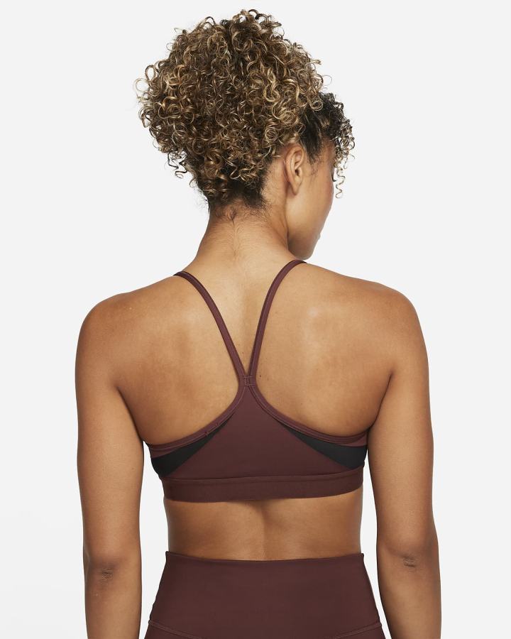 Sujetadores Deportivos Nike Dri-FIT Indy Light-Support Acolchado U-Neck Mujer Marrones Negras | VQCZX-8149