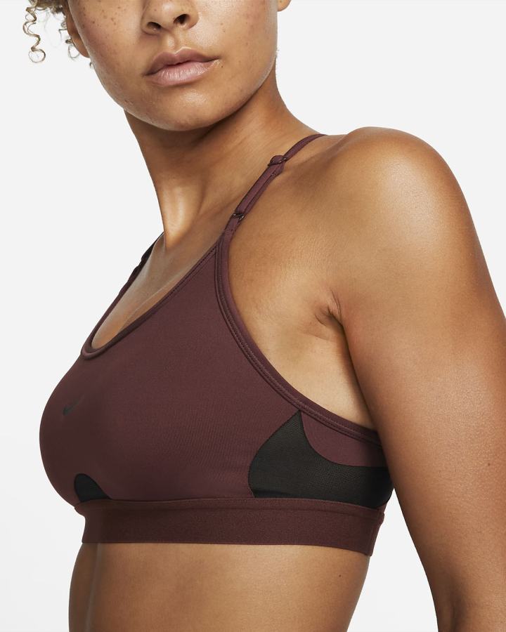 Sujetadores Deportivos Nike Dri-FIT Indy Light-Support Acolchado U-Neck Mujer Marrones Negras | VQCZX-8149