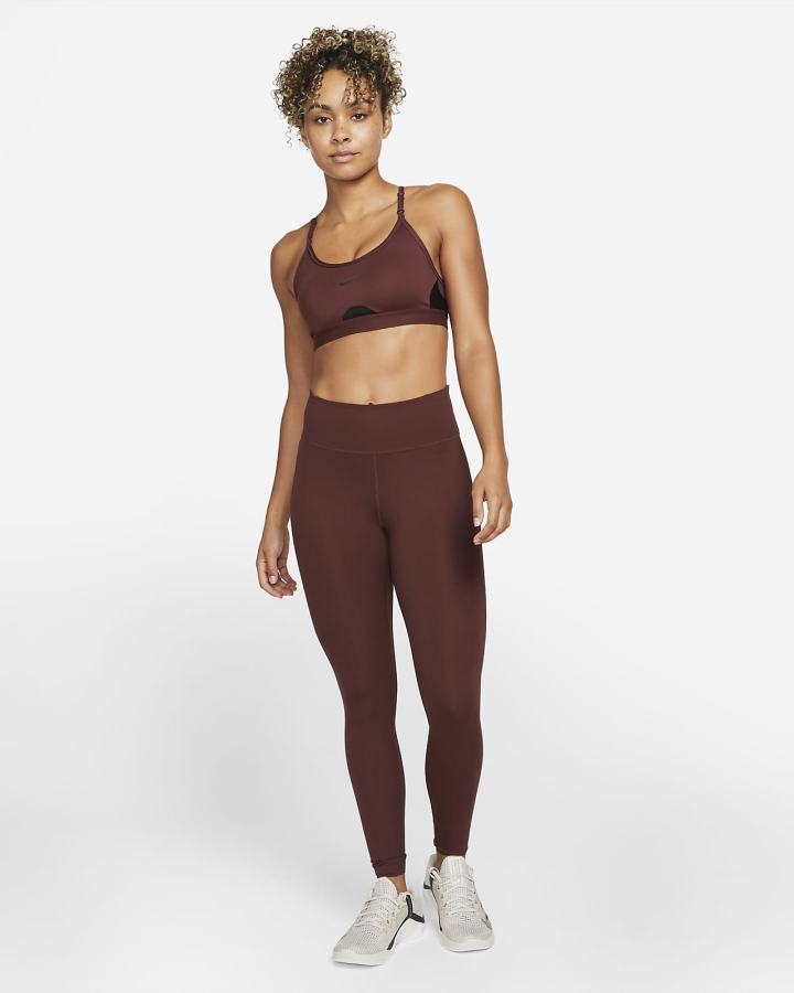 Sujetadores Deportivos Nike Dri-FIT Indy Light-Support Acolchado U-Neck Mujer Marrones Negras | VQCZX-8149