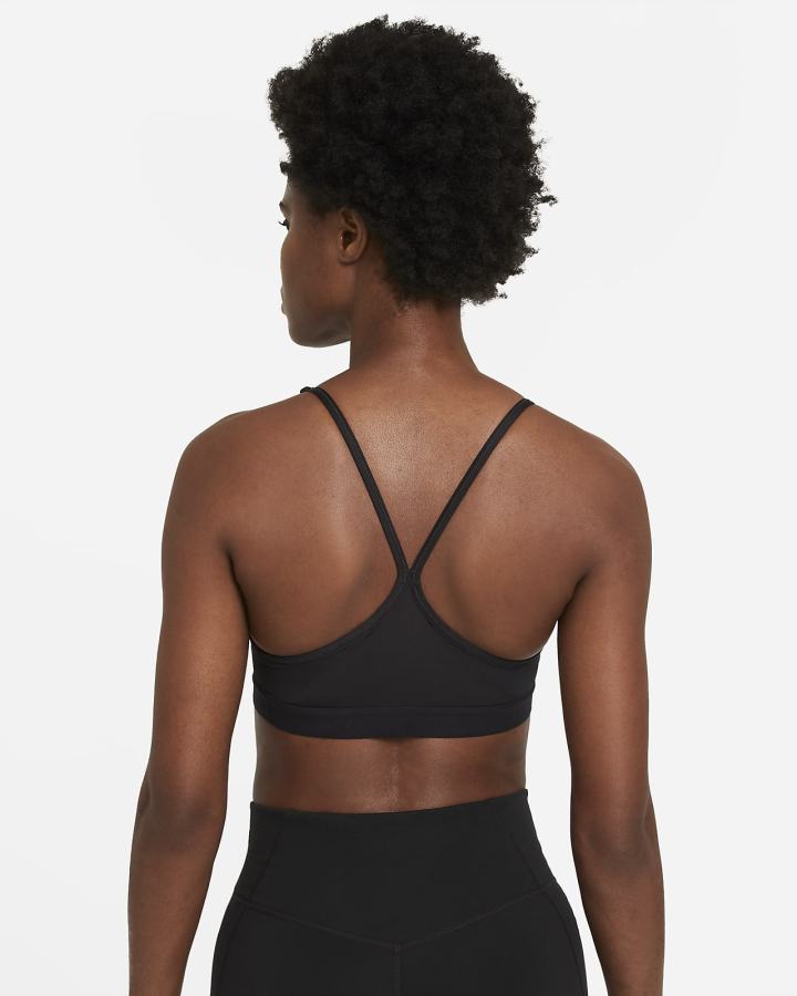 Sujetadores Deportivos Nike Dri-FIT Indy Light-Support Acolchado U-Neck Mujer Negras Blancas | VWJFO-2638
