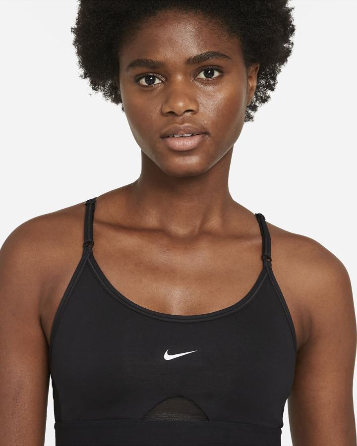 Sujetadores Deportivos Nike Dri-FIT Indy Light-Support Acolchado U-Neck Mujer Negras Blancas | VWJFO-2638