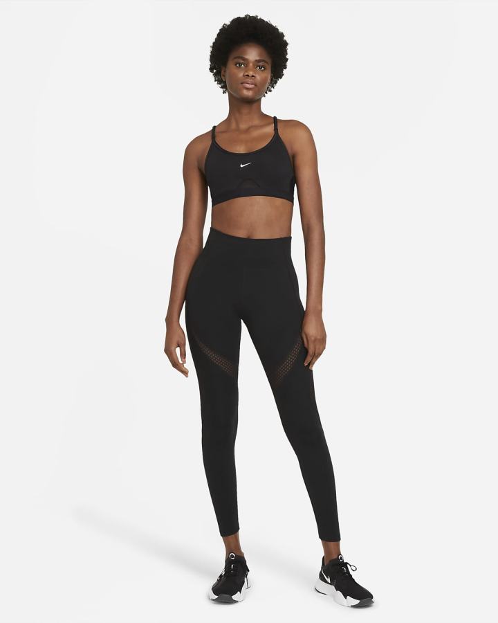 Sujetadores Deportivos Nike Dri-FIT Indy Light-Support Acolchado U-Neck Mujer Negras Blancas | VWJFO-2638