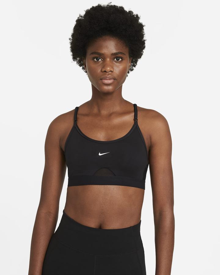 Sujetadores Deportivos Nike Dri-FIT Indy Light-Support Acolchado U-Neck Mujer Negras Blancas | VWJFO-2638