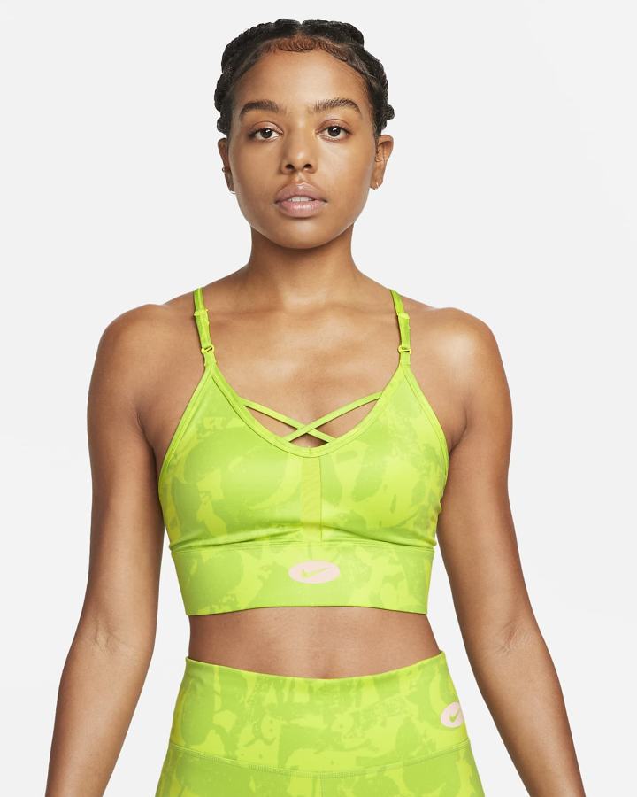 Sujetadores Deportivos Nike Dri-FIT Indy Icon Clash Light-Support Acolchado Printed Mujer Verde | ZYQHA-4312