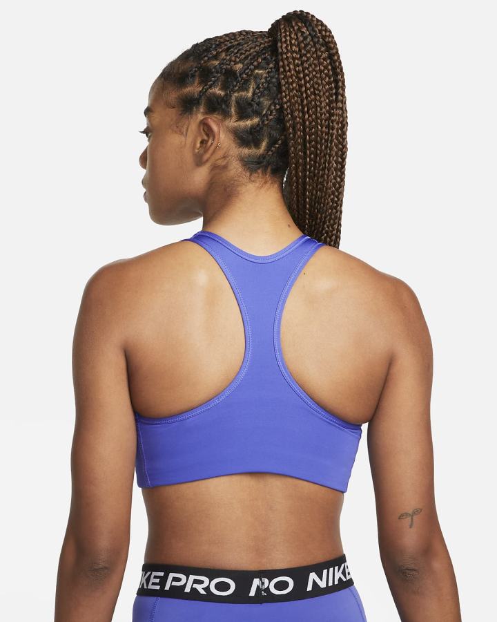 Sujetadores Deportivos Nike Dri-FIT Swoosh Medium-Support 1-Piece Pad Mujer Blancas | BHUPX-7853