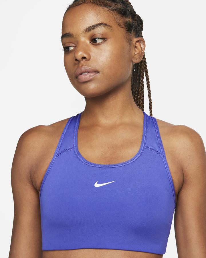 Sujetadores Deportivos Nike Dri-FIT Swoosh Medium-Support 1-Piece Pad Mujer Blancas | BHUPX-7853