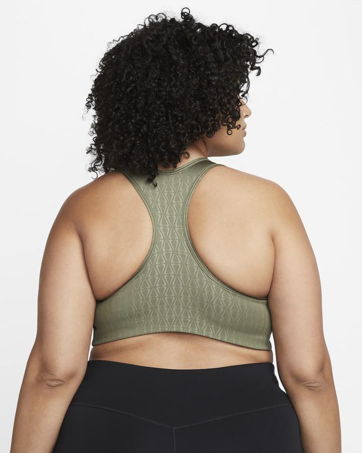 Sujetadores Deportivos Nike Dri-FIT Swoosh Medium-Support 1-Piece Pad (Plus Size) Mujer Verde Oliva Negras | DRTYB-2596
