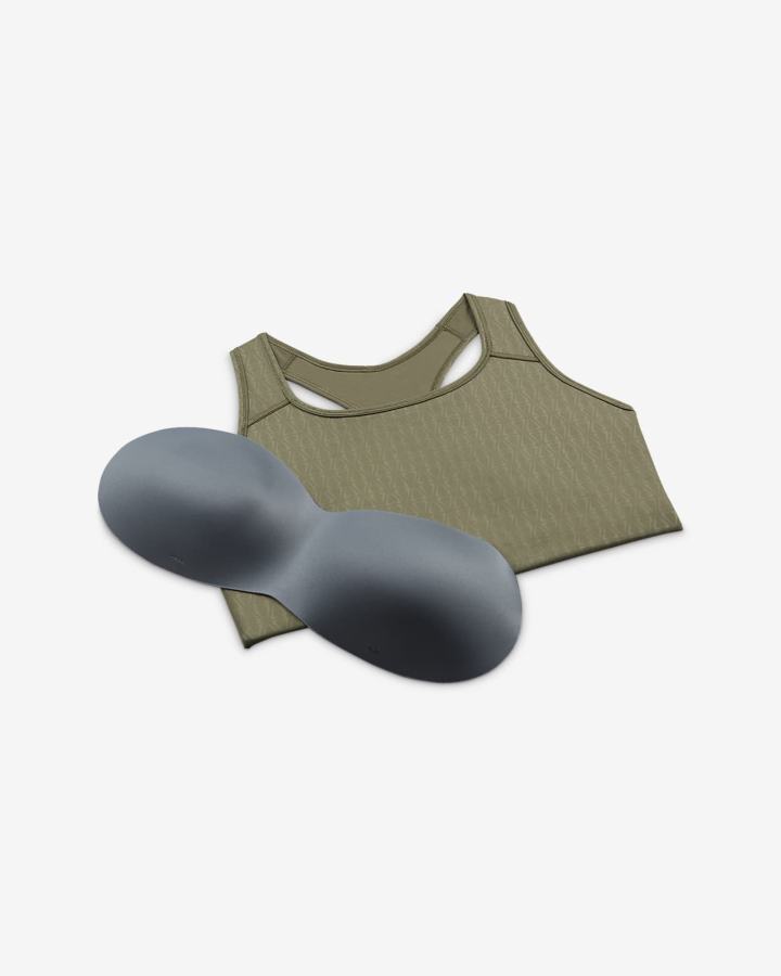 Sujetadores Deportivos Nike Dri-FIT Swoosh Medium-Support 1-Piece Pad (Plus Size) Mujer Verde Oliva Negras | DRTYB-2596