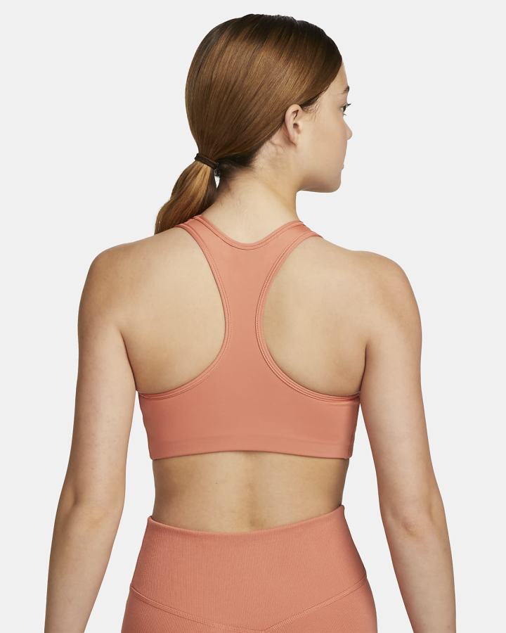 Sujetadores Deportivos Nike Dri-FIT Swoosh Medium-Support 1-Piece Pad Mujer Blancas | EVWBU-1728