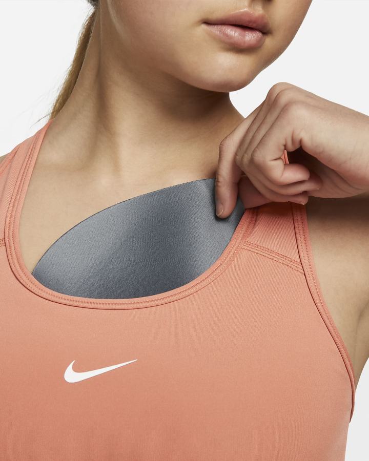 Sujetadores Deportivos Nike Dri-FIT Swoosh Medium-Support 1-Piece Pad Mujer Blancas | EVWBU-1728