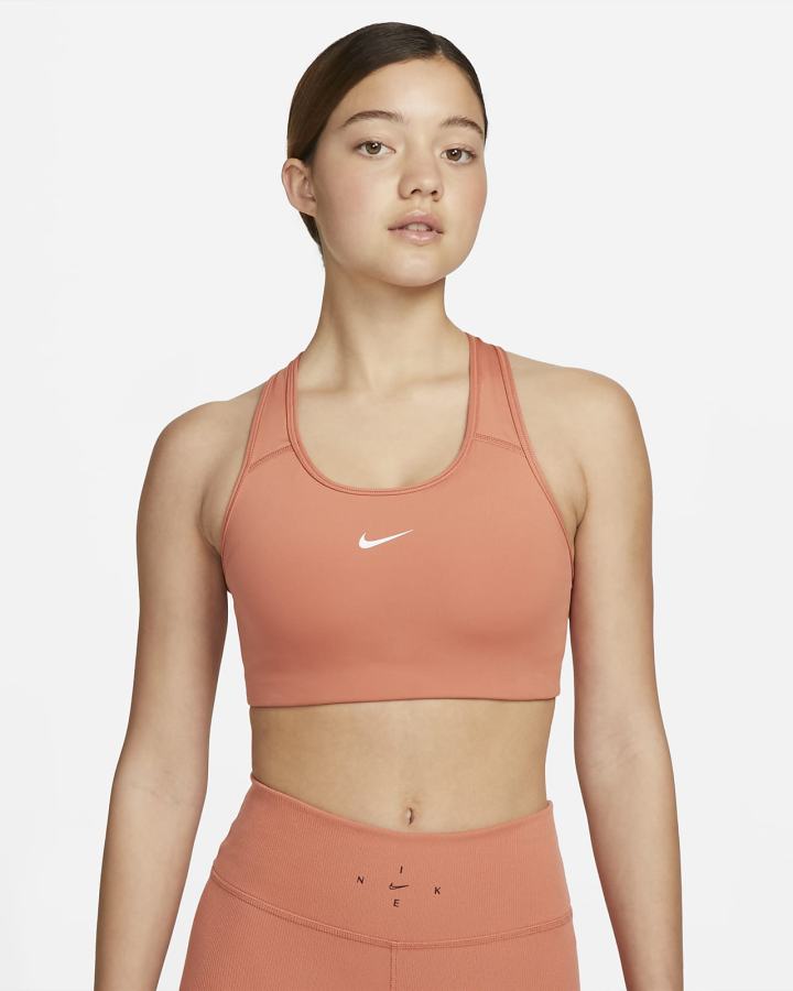Sujetadores Deportivos Nike Dri-FIT Swoosh Medium-Support 1-Piece Pad Mujer Blancas | EVWBU-1728