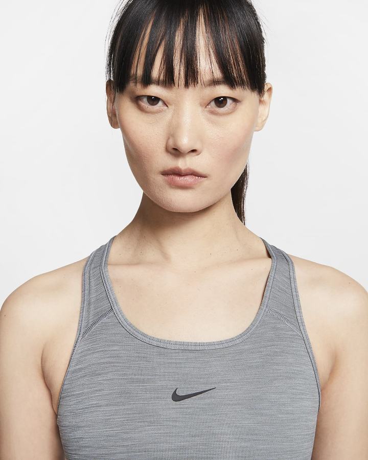 Sujetadores Deportivos Nike Dri-FIT Swoosh Medium-Support 1-Piece Pad Mujer Gris Negras | MQAHO-2540