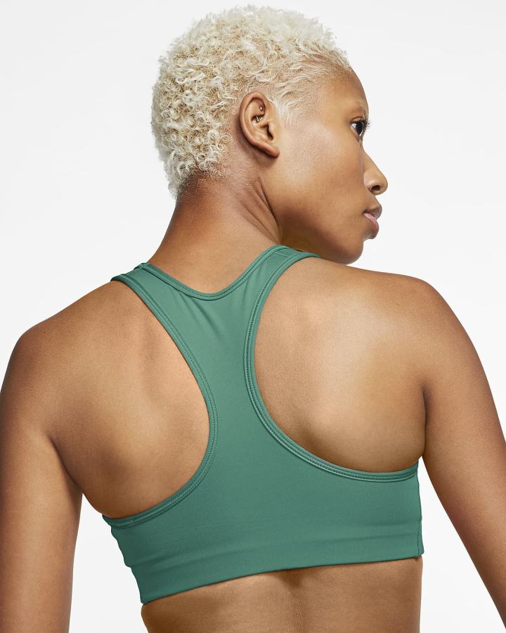 Sujetadores Deportivos Nike Dri-FIT Swoosh Medium-Support 1-Piece Pad Mujer Verde Blancas | NAFBK-0234