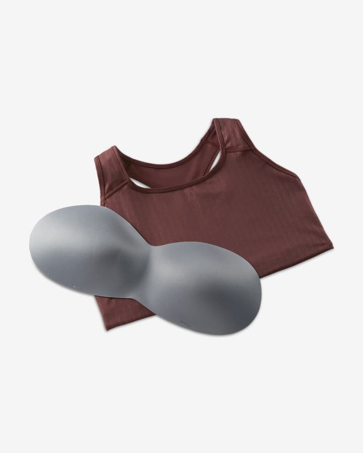 Sujetadores Deportivos Nike Dri-FIT Swoosh Medium-Support 1-Piece Pad (Plus Size) Mujer Marrones Negras | PABEJ-0216