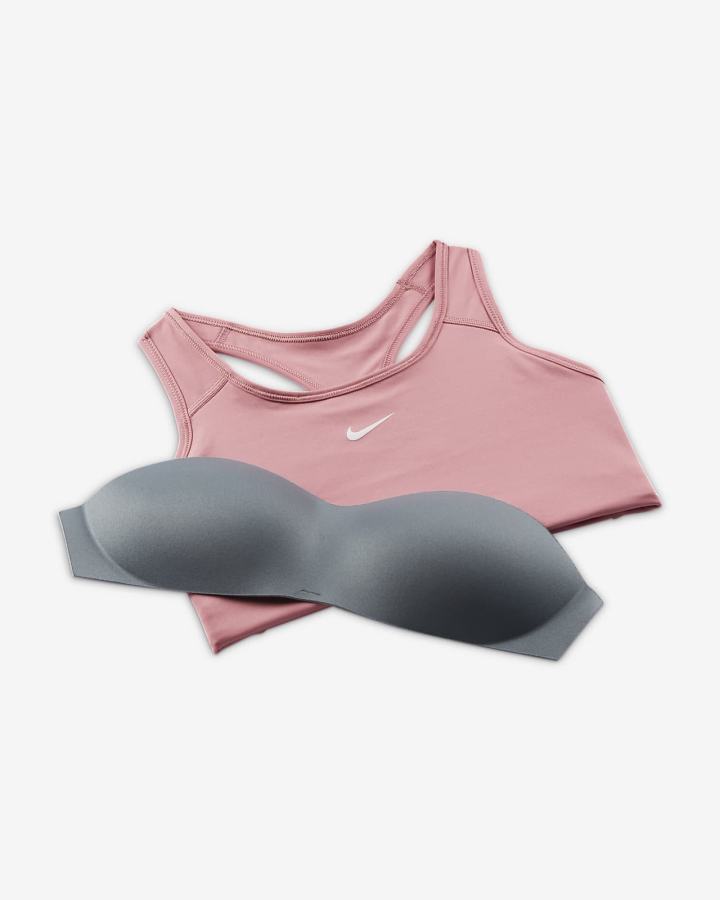 Sujetadores Deportivos Nike Dri-FIT Swoosh Medium-Support 1-Piece Pad Mujer Blancas | VXFOT-9502