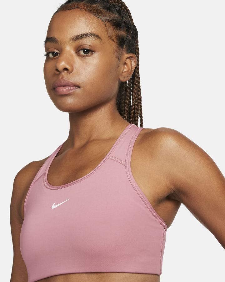 Sujetadores Deportivos Nike Dri-FIT Swoosh Medium-Support 1-Piece Pad Mujer Blancas | VXFOT-9502