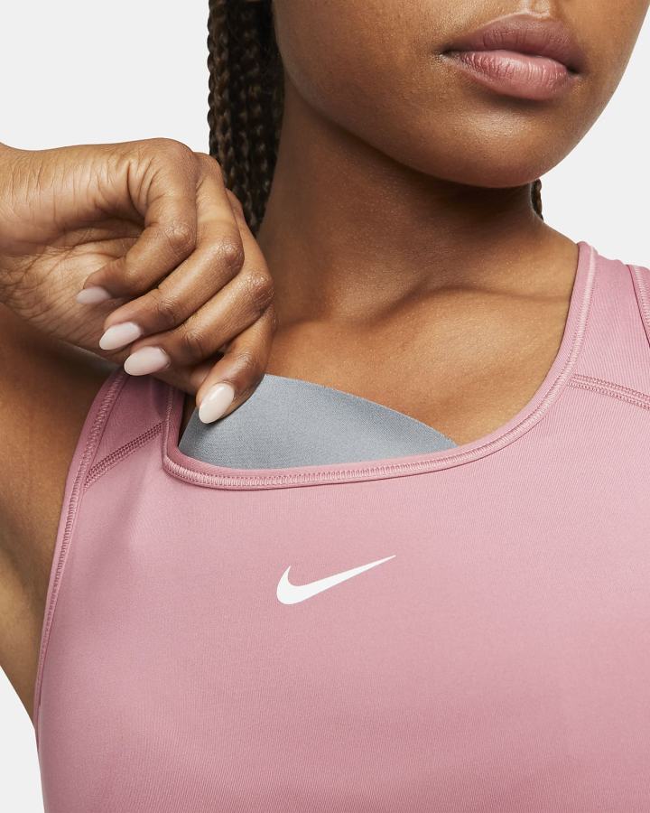 Sujetadores Deportivos Nike Dri-FIT Swoosh Medium-Support 1-Piece Pad Mujer Blancas | VXFOT-9502