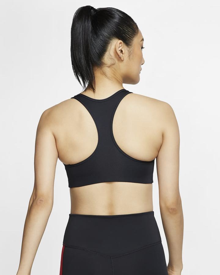 Sujetadores Deportivos Nike Dri-FIT Swoosh Medium-Support 1-Piece Pad Mujer Negras Blancas | YIBFU-4851