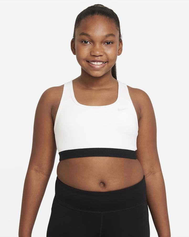 Sujetadores Deportivos Nike Swoosh Kids Niña Blancas Plateadas | HBVIQ-8071