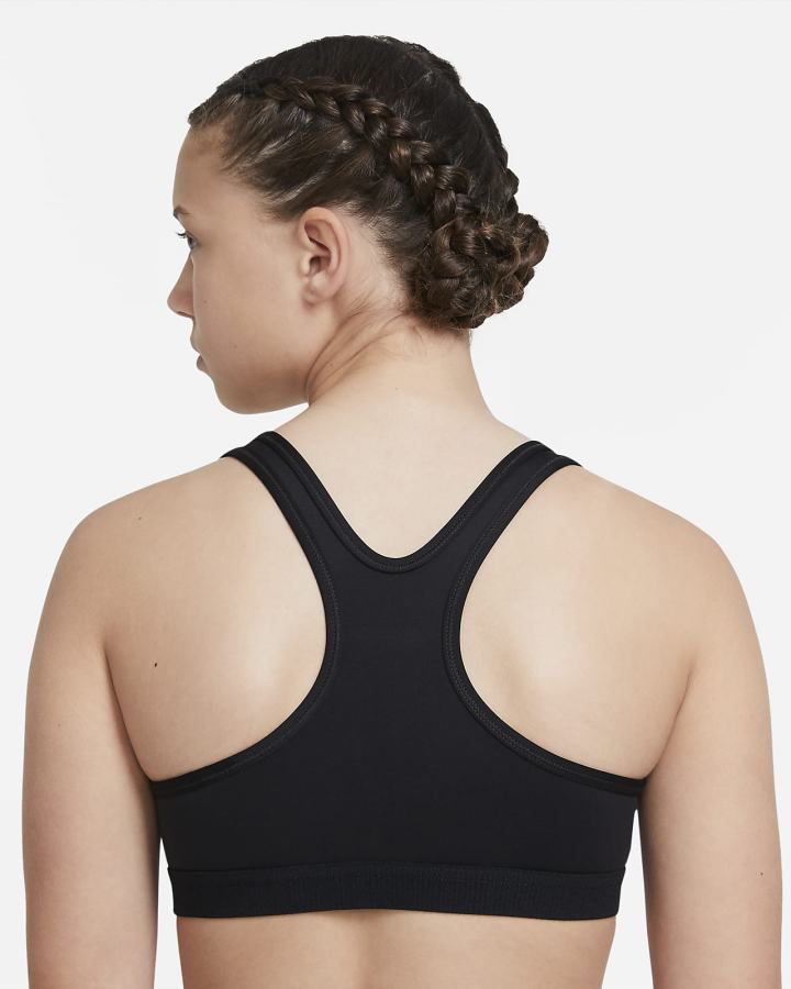Sujetadores Deportivos Nike Swoosh Kids Niña Negras Blancas | KGYXT-8573
