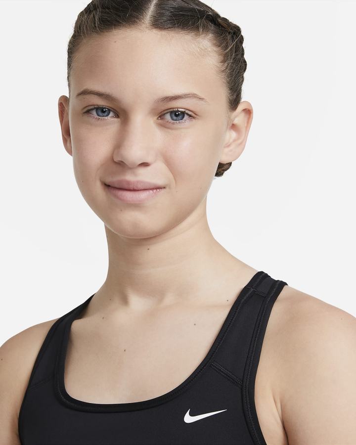 Sujetadores Deportivos Nike Swoosh Kids Niña Negras Blancas | KGYXT-8573