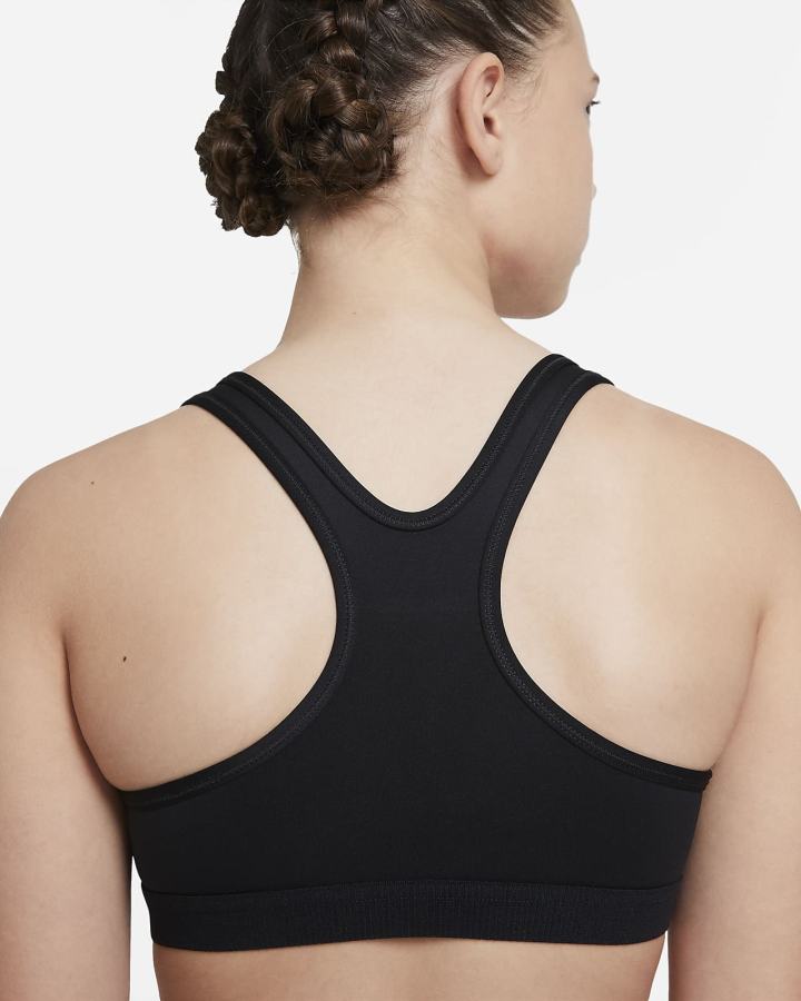 Sujetadores Deportivos Nike Swoosh Kids Niña Negras Blancas | KGYXT-8573