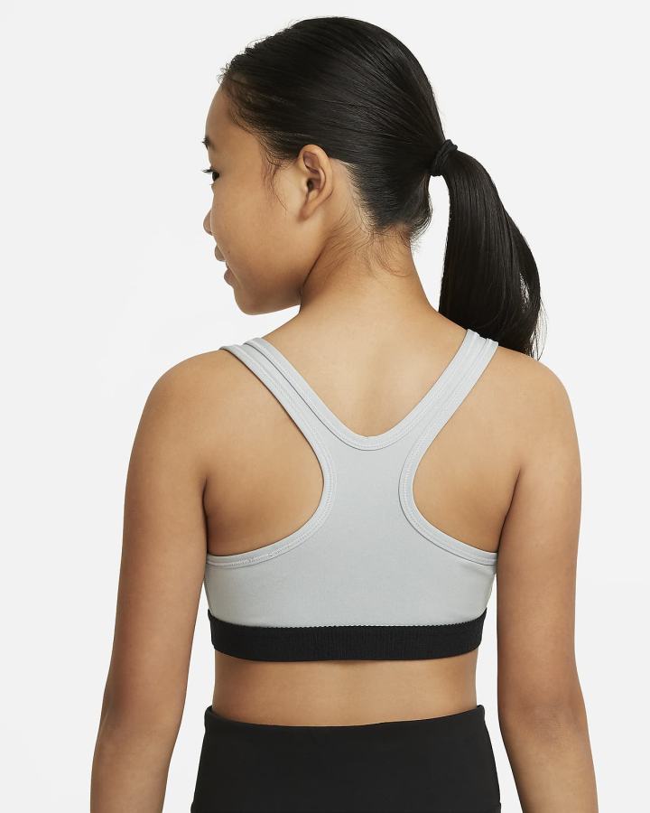 Sujetadores Deportivos Nike Swoosh Kids Niña Gris Oscuro Blancas | MGFPB-0927