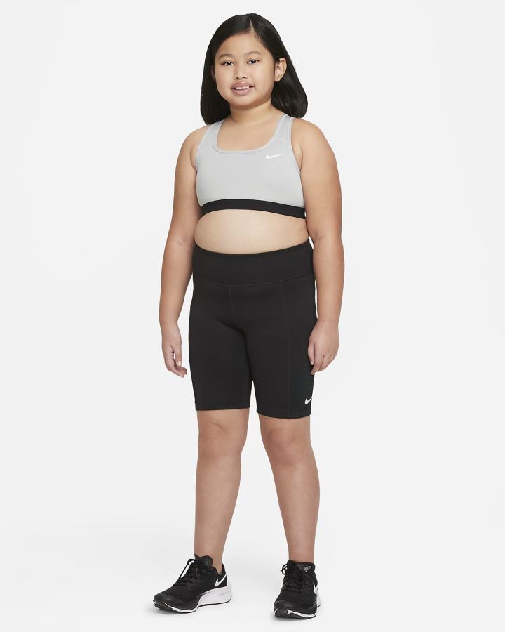 Sujetadores Deportivos Nike Swoosh Kids Niña Gris Oscuro Blancas | MGFPB-0927