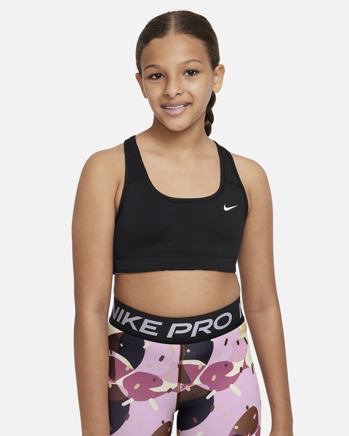 Sujetadores Deportivos Nike Swoosh Kids Reversible Niña Negras Blancas | PIKNM-2901