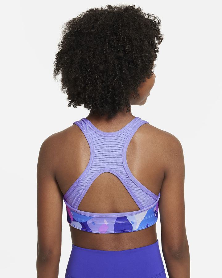 Sujetadores Deportivos Nike Swoosh Kids Reversible Niña Moradas Blancas | TFNKZ-3248