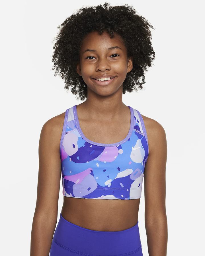 Sujetadores Deportivos Nike Swoosh Kids Reversible Niña Moradas Blancas | TFNKZ-3248