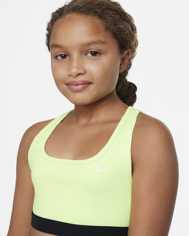 Sujetadores Deportivos Nike Swoosh Kids Niña Verde Blancas | TNBFI-4678