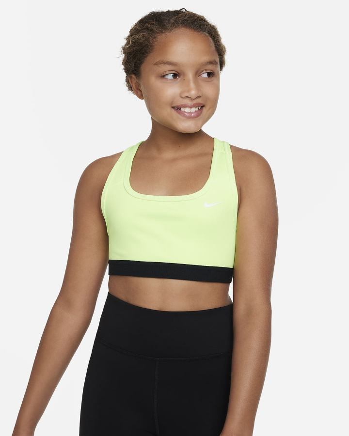Sujetadores Deportivos Nike Swoosh Kids Niña Verde Blancas | TNBFI-4678