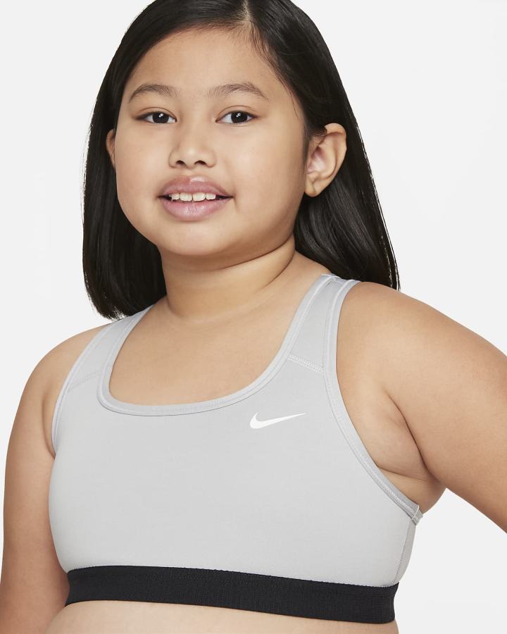 Sujetadores Deportivos Nike Swoosh Kids Niña Gris Oscuro Blancas | UIJFX-3876