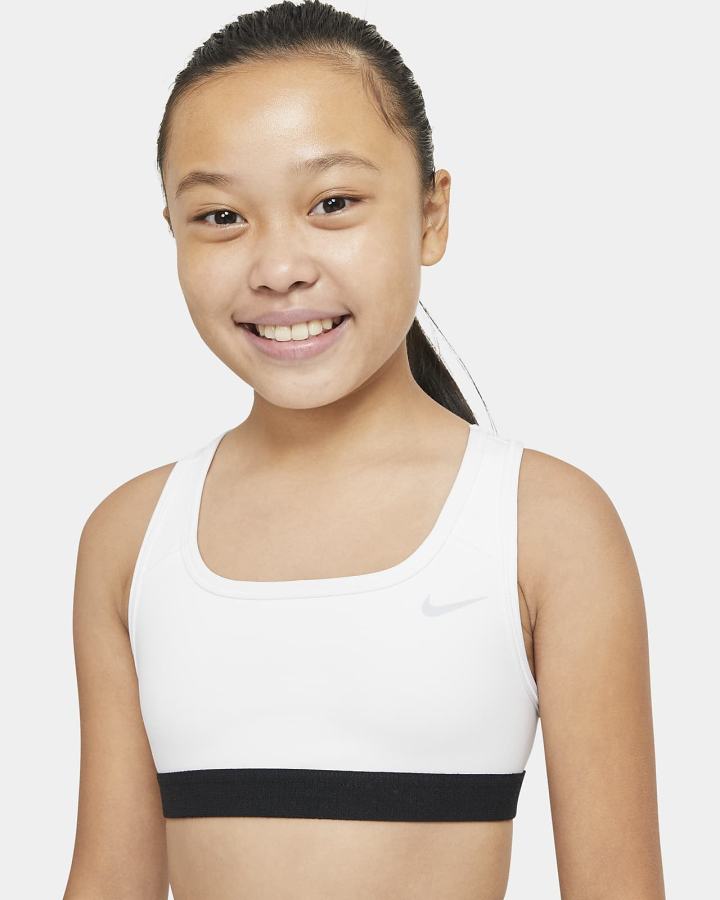 Sujetadores Deportivos Nike Swoosh Kids Niña Blancas Plateadas | VPJQG-8045