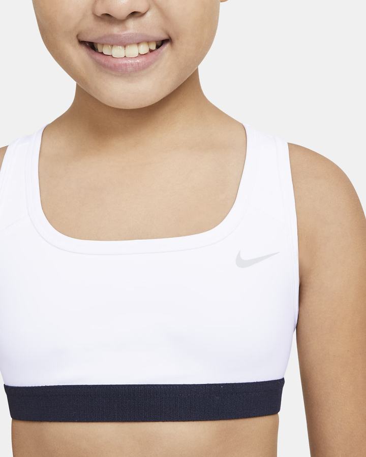 Sujetadores Deportivos Nike Swoosh Kids Niña Blancas Plateadas | VPJQG-8045