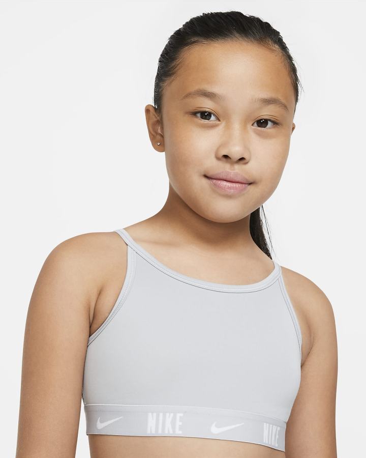 Sujetadores Deportivos Nike Trophy Kids Niña Gris Claro Blancas | RULQF-2574