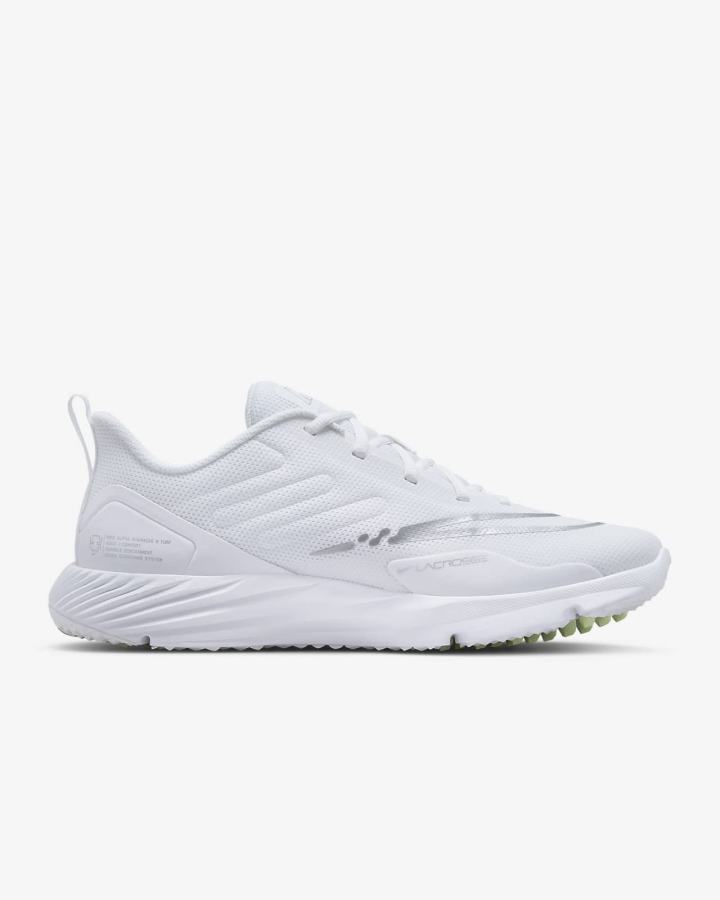 Tacos De Lacrosse Nike Alpha Huarache 8 Pro Turf Mujer Blancas Verde Metal Plateadas | GAYDE-7890
