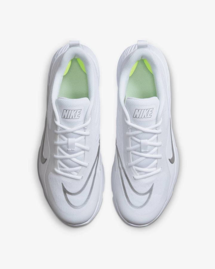 Tacos De Lacrosse Nike Alpha Huarache 8 Pro Turf Mujer Blancas Verde Metal Plateadas | GAYDE-7890