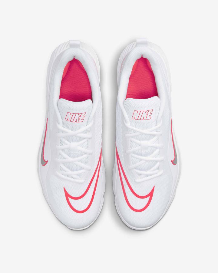Tacos De Lacrosse Nike Alpha Huarache 8 Pro Turf Mujer Blancas Rojas Claro Metal Plateadas | HDMRF-7918
