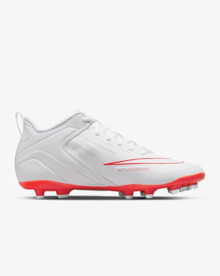 Tacos De Lacrosse Nike Alpha Huarache 8 Varsity Mujer Blancas Rojas Claro Metal Plateadas | JKVQO-9276