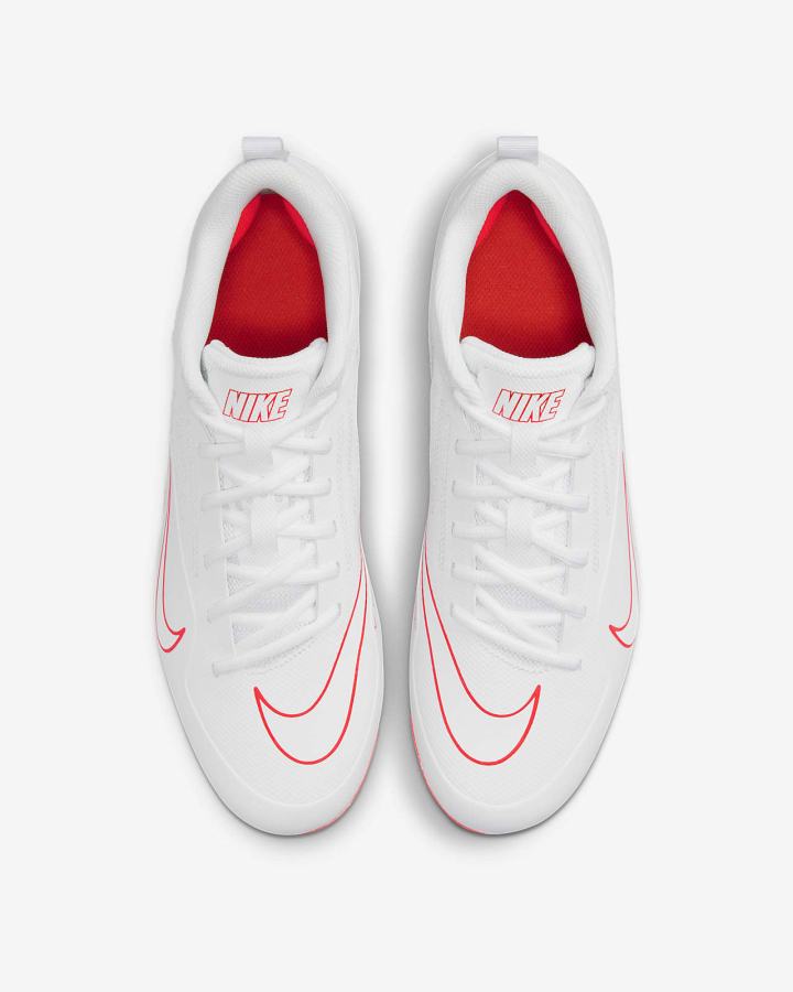 Tacos De Lacrosse Nike Alpha Huarache 8 Varsity Mujer Blancas Rojas Claro Metal Plateadas | JKVQO-9276