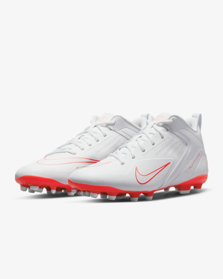 Tacos De Lacrosse Nike Alpha Huarache 8 Varsity Mujer Blancas Rojas Claro Metal Plateadas | JKVQO-9276